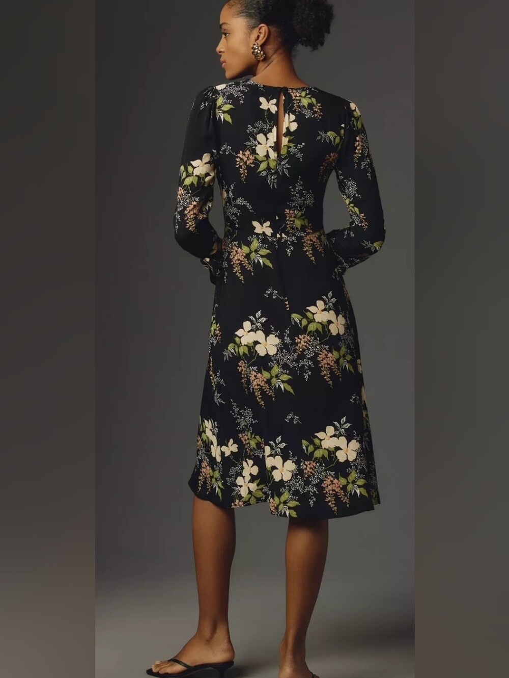 Reformation Black Floral Midi Dress